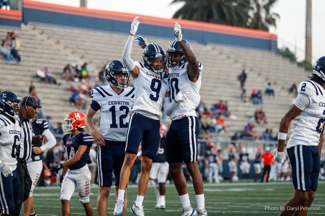 Michael Ashford (9) celebrates after scoring one of his two first half touchdowns
