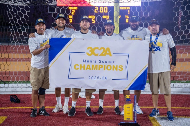 Cerritos men's coach staff was named the United Soccer Coaches Staff of the Year