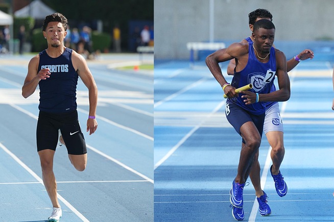 Cerritos men's track & field turned in solid relay times at the Jim Bush Legends Meet at UCLA
