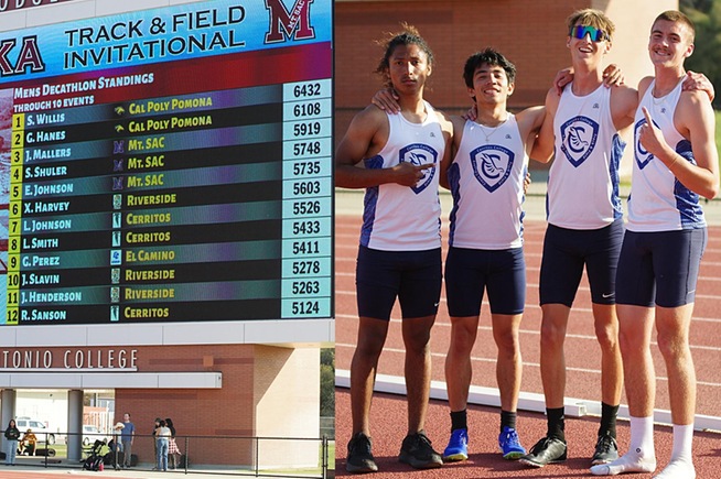 Four Falcons competed in the decathlon at Mt. San Antonio