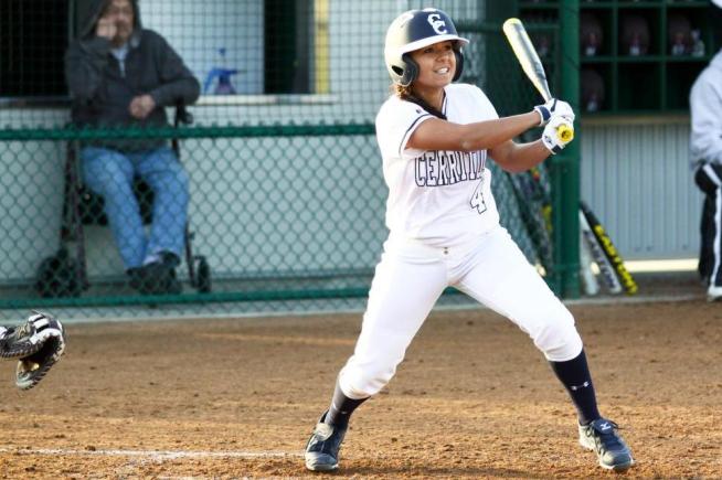 File Photo: Aubrey Formano had one of the Falcons two hits in their loss to Palomar.
