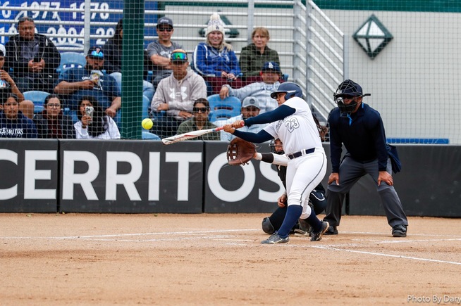 File Photo: Celeste Carbajal tripled home two runs to help the Falcons come back for a 9-8 win