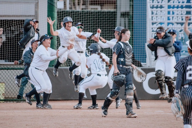 Falcons celebrate after scoring winning run against Cypress