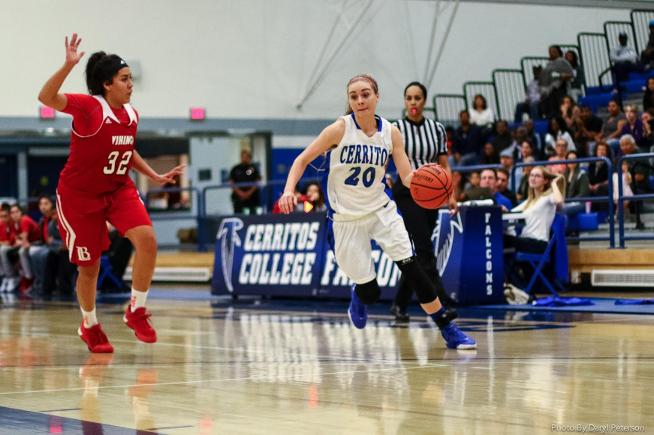 Allyson O'Brien and the Falcons defeated LB City, 64-43
