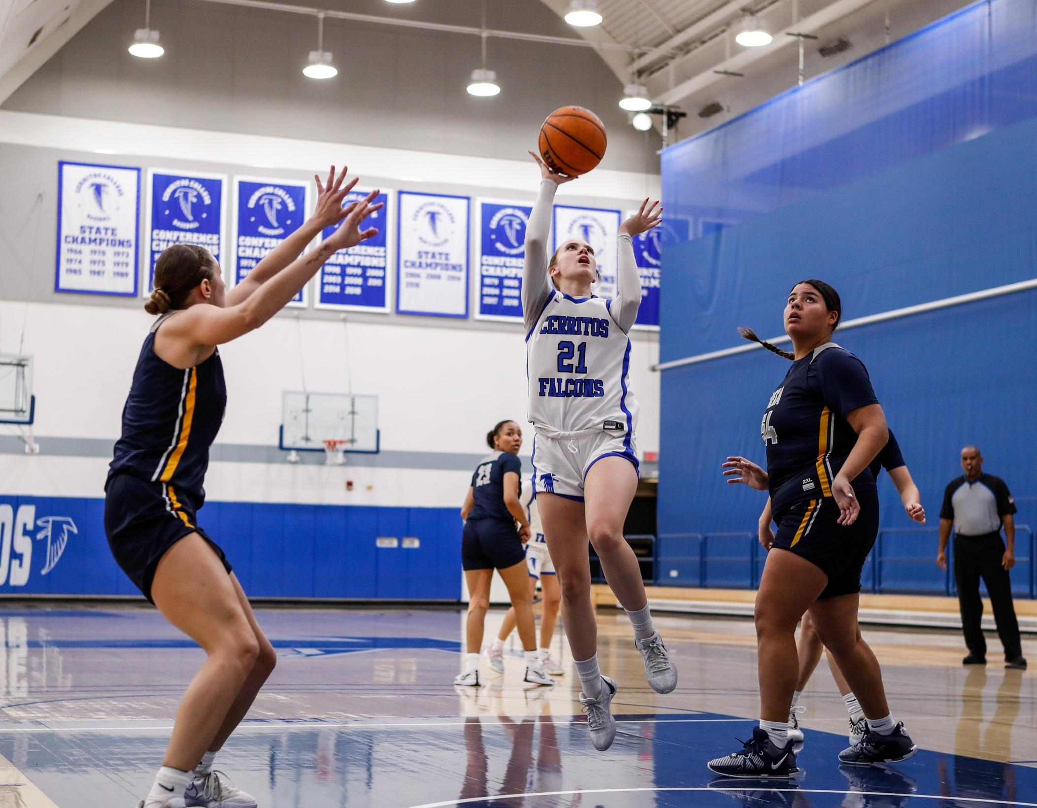 Miah Nayback goes up for two against San Diego Mesa