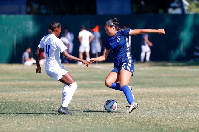 Celeste Dominguez played a solid game on defense for the Falcons