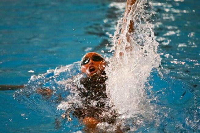 Carla Harvey came in 15th place in the 100-yard backstroke at the state championships