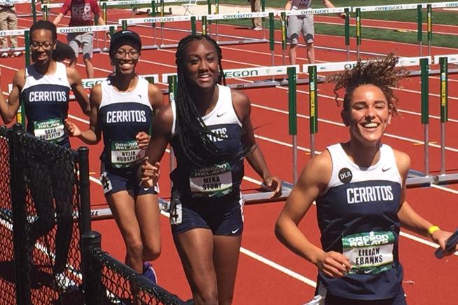 The Falcons won both the 400-meter and 1600-meter relays at the Oregon Open