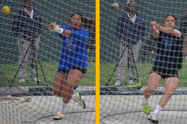 Faitalia Ah-Fook and Angelina Escobar in the hammer throw