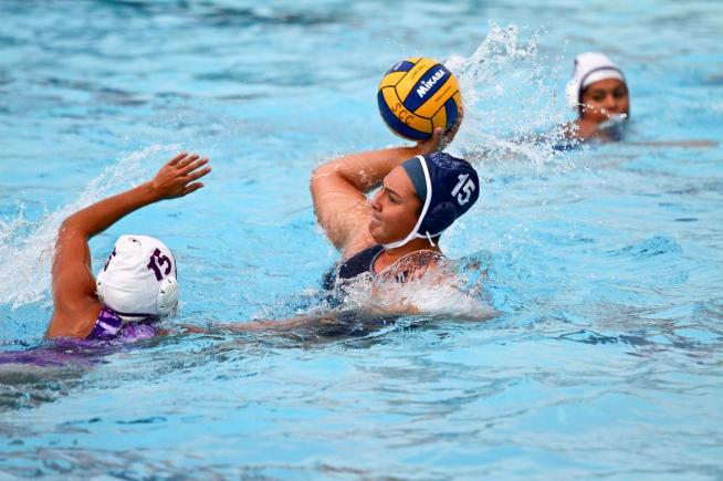 Anna Herrera (15) had three goals and three steals in the Falcons 16-0 SCC Tournament win over LA Trade-Tech.